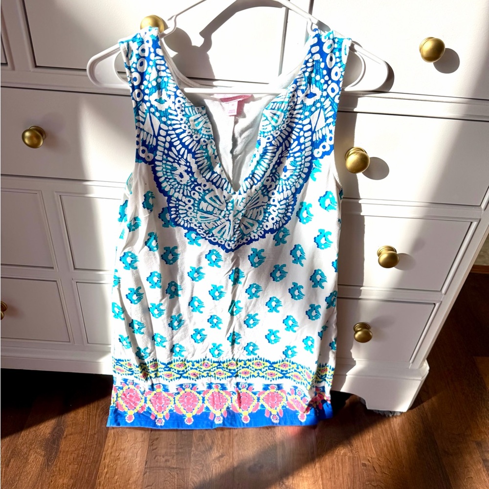 Lilly Pulitzer Blue and White Floral Dress